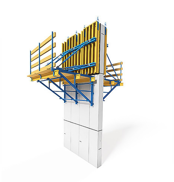 Sistema de encofrado autotrepante de un solo lado con viga de madera ZEEMO H20 para construcción