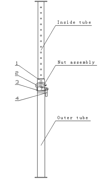 Venta al por mayor de apoyo de acero de encofrado ajustable para la construcción