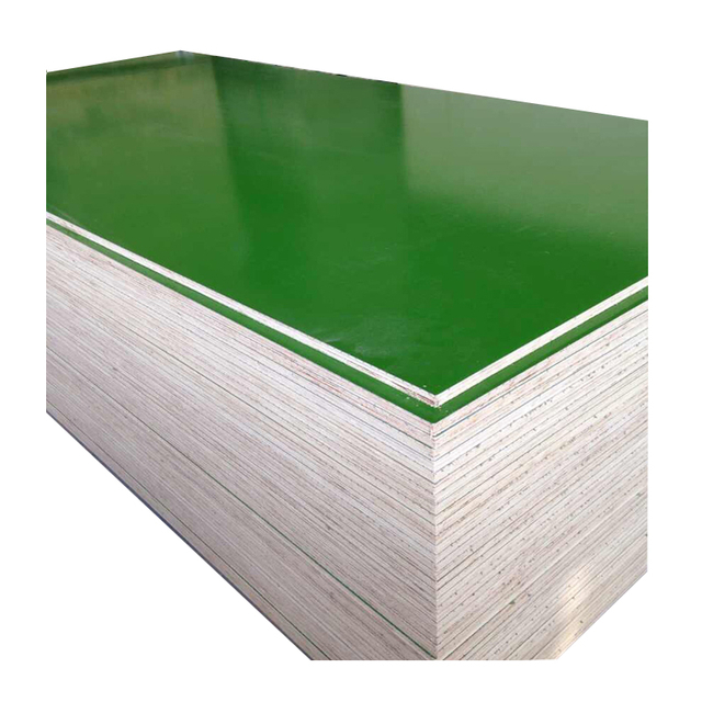 La mejor calidad, 18mm, película plástica verde de PP, madera contrachapada con revestimiento de superficie de tablero de chapa de melamina con emisión de formaldehído E0 para construcción
