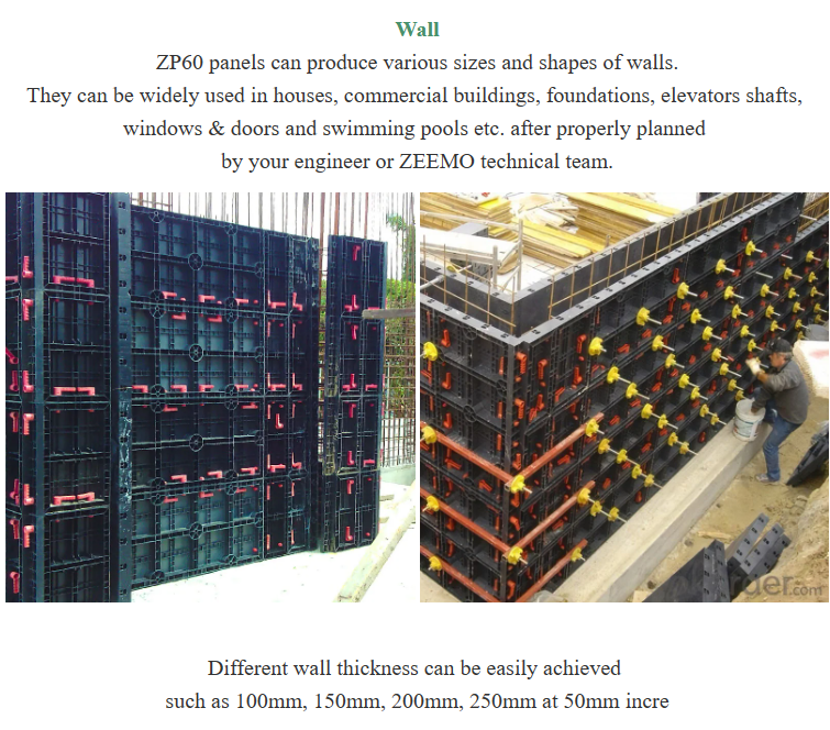 Forma plástica plástica reciclada del panel concreto ajustable del encofrado