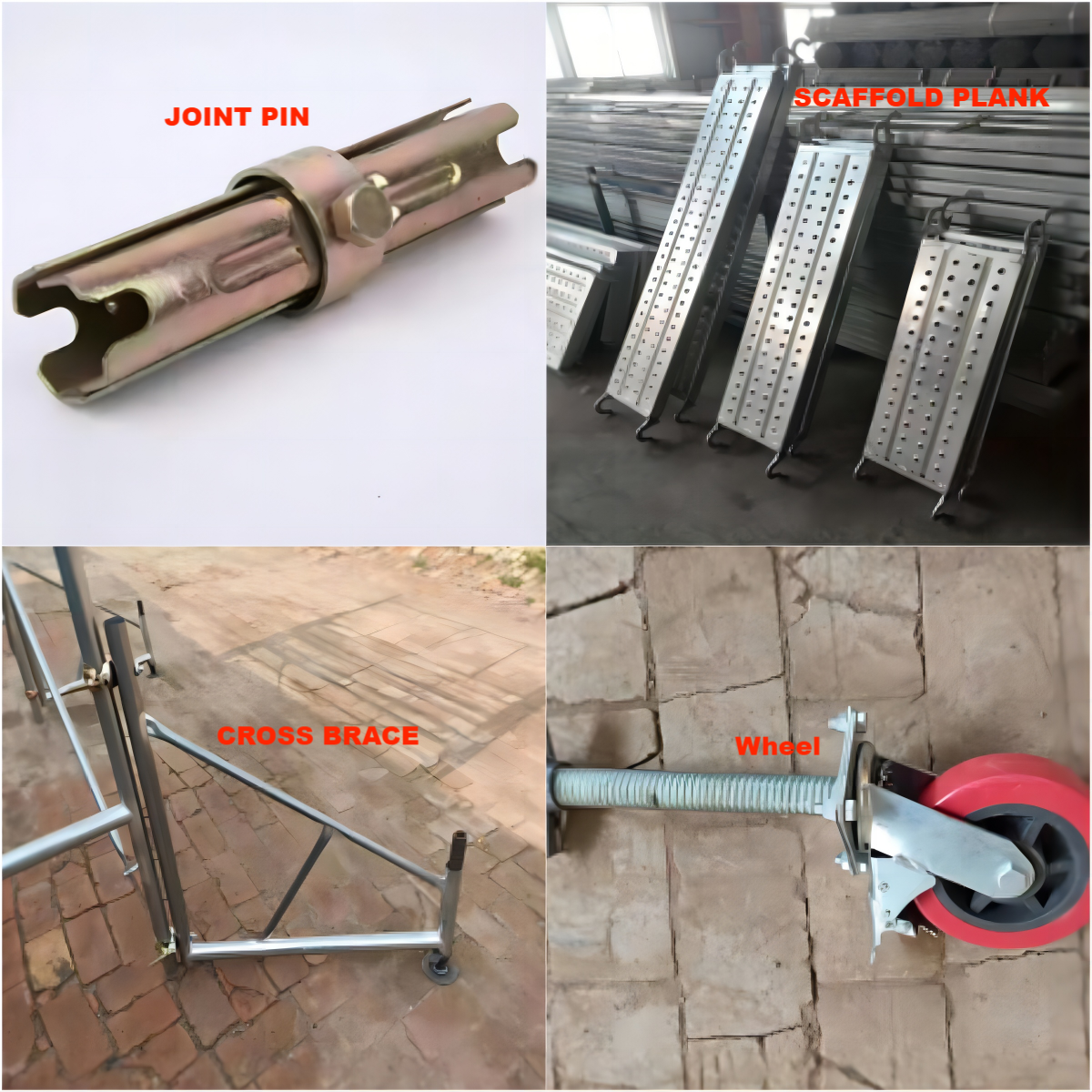 Diseño moderno, montaje rápido, andamio ajustable con soporte de gato, soporte galvanizado, escalera de apuntalamiento de tubería de acero para construcción