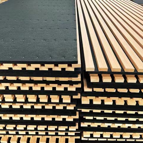 2024 nuevos paneles de pared acústicos del listón de la prueba acústica de madera de encargo al por mayor del sonido del panel