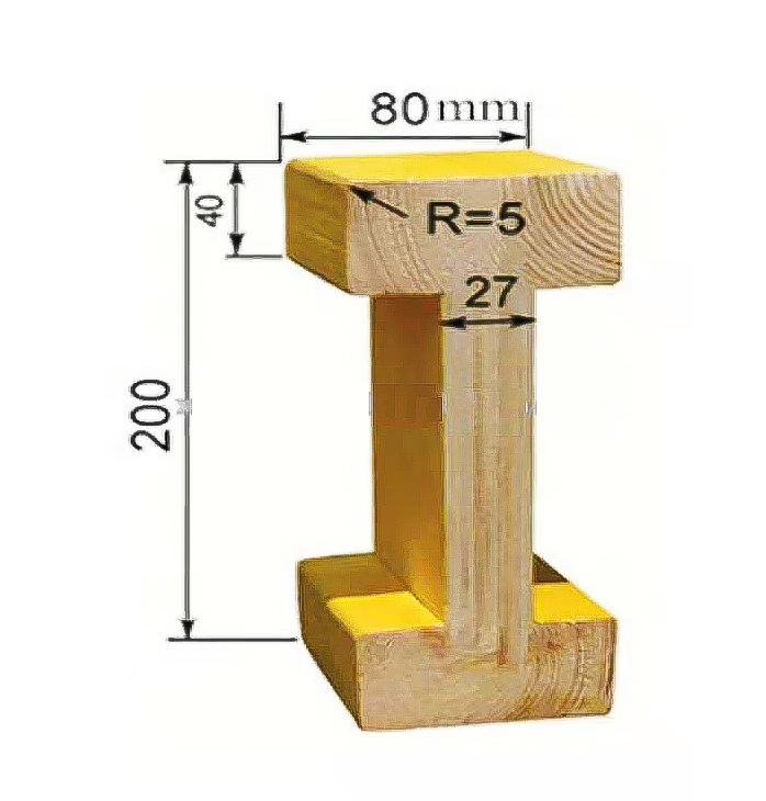 Zeemo Factory Wood H20 Beam Doka Yellow Paint Timber