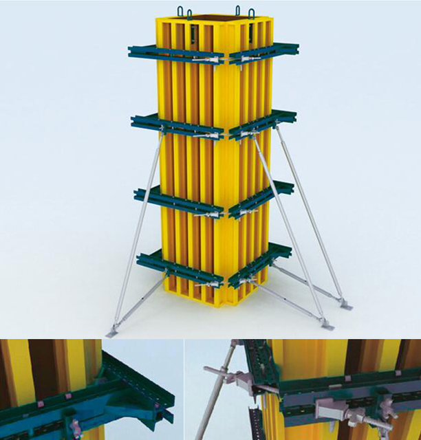 Diseño industrial H20 Doka Pilar de construcción Columnas de muelle Columna de hormigón cuadrada Molde Encofrado Columnas de cemento de hormigón a la venta