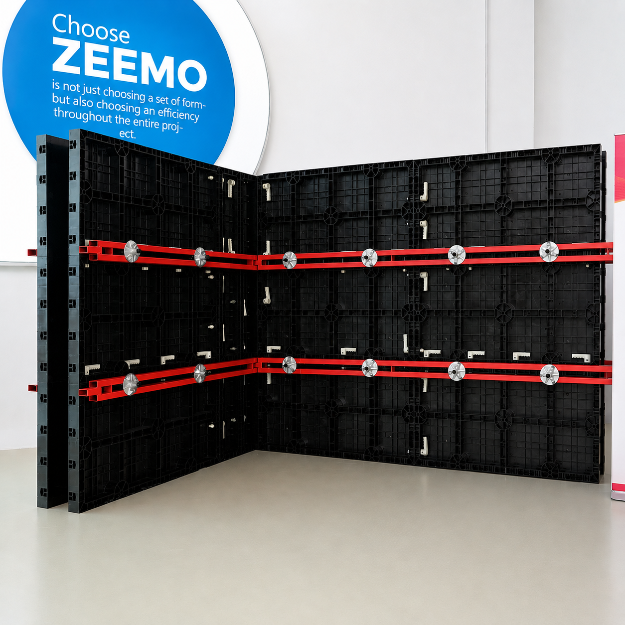 Sistema de encofrado modular de pl&aacute;stico ABS ZEEMO