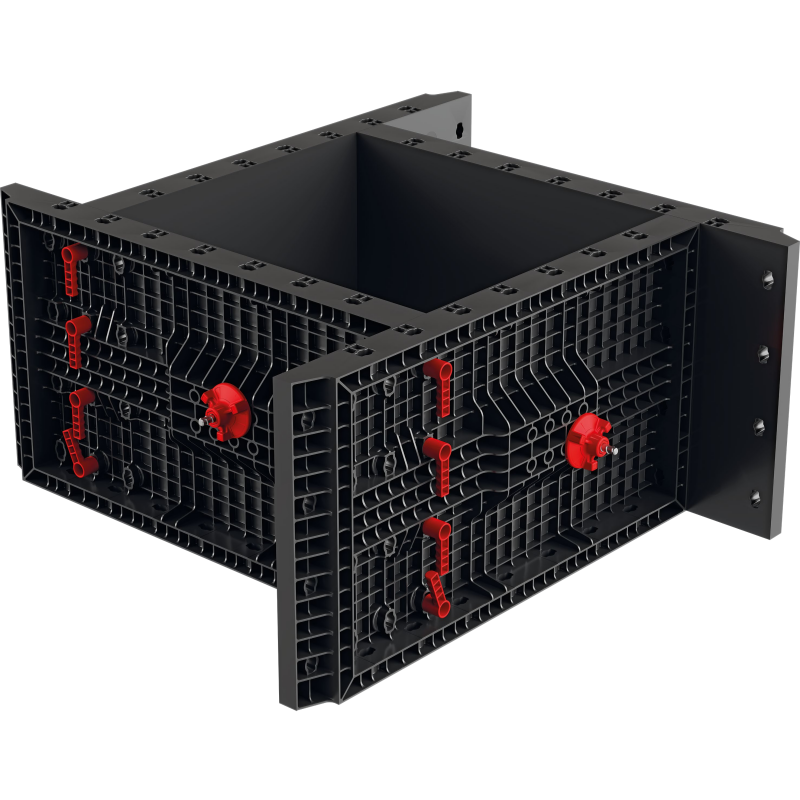 Sistema de encofrado modular de plástico ABS reutilizable para construcción de hormigón