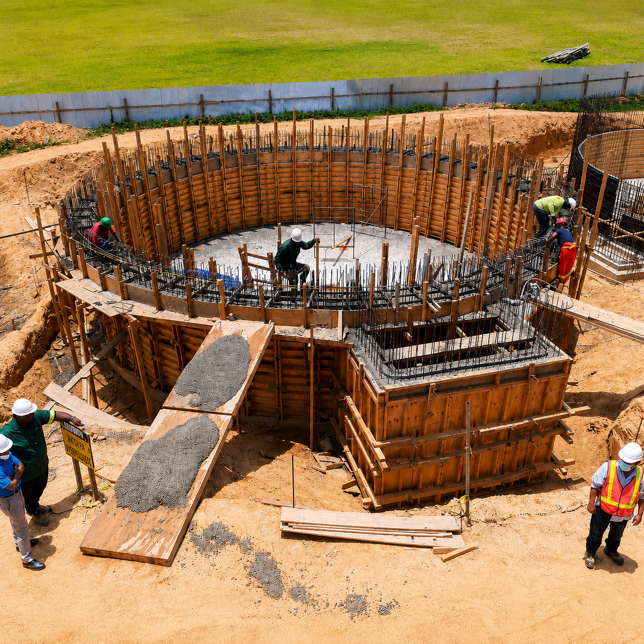Encofrado de hormigón curvo reutilizable, encofrado de tratamiento de agua para tanque de agua, construcción de paredes circulares para piscinas