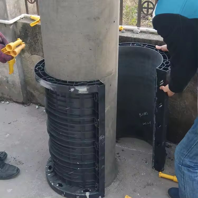 Aplicaci&oacute;n de encofrado de columna redonda ABS