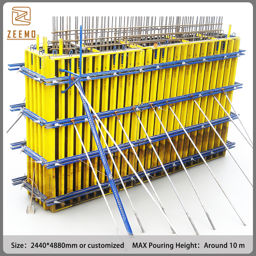 Encofrado de muro de hormigón con vigas H20: sistema de encofrado vertical modular y de alta eficiencia