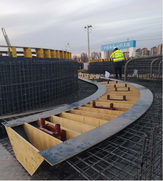 Encofrado de hormigón curvo reutilizable, encofrado de tratamiento de agua para tanque de agua, construcción de paredes circulares para piscinas